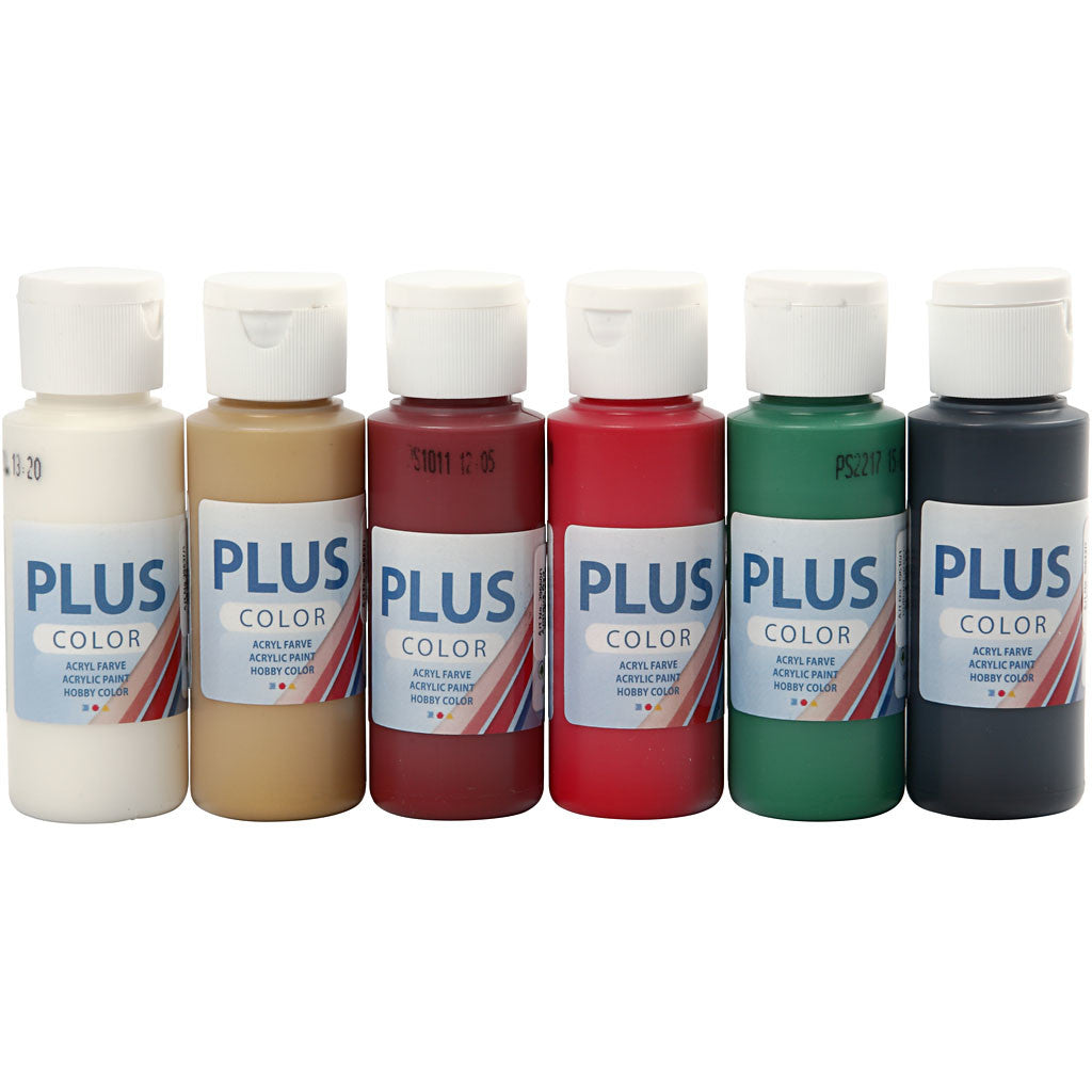 Plus Color Craft Paint, colori natalizi, 6x60 ml/ 1 conf. [HOB-39696]