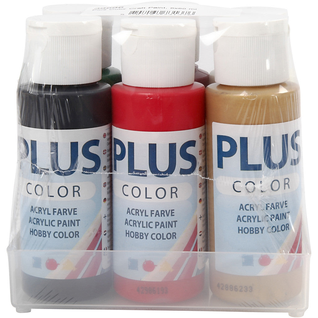 Plus Color Craft Paint, colori natalizi, 6x60 ml/ 1 conf. [HOB-39696]