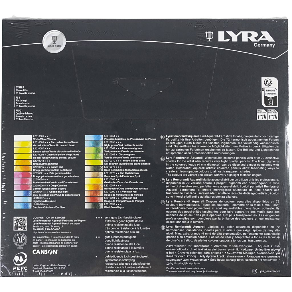Matite acquerellabili Lyra Rembrandt, colori asst., 24 pz/ 1 conf. [HOB-403024]