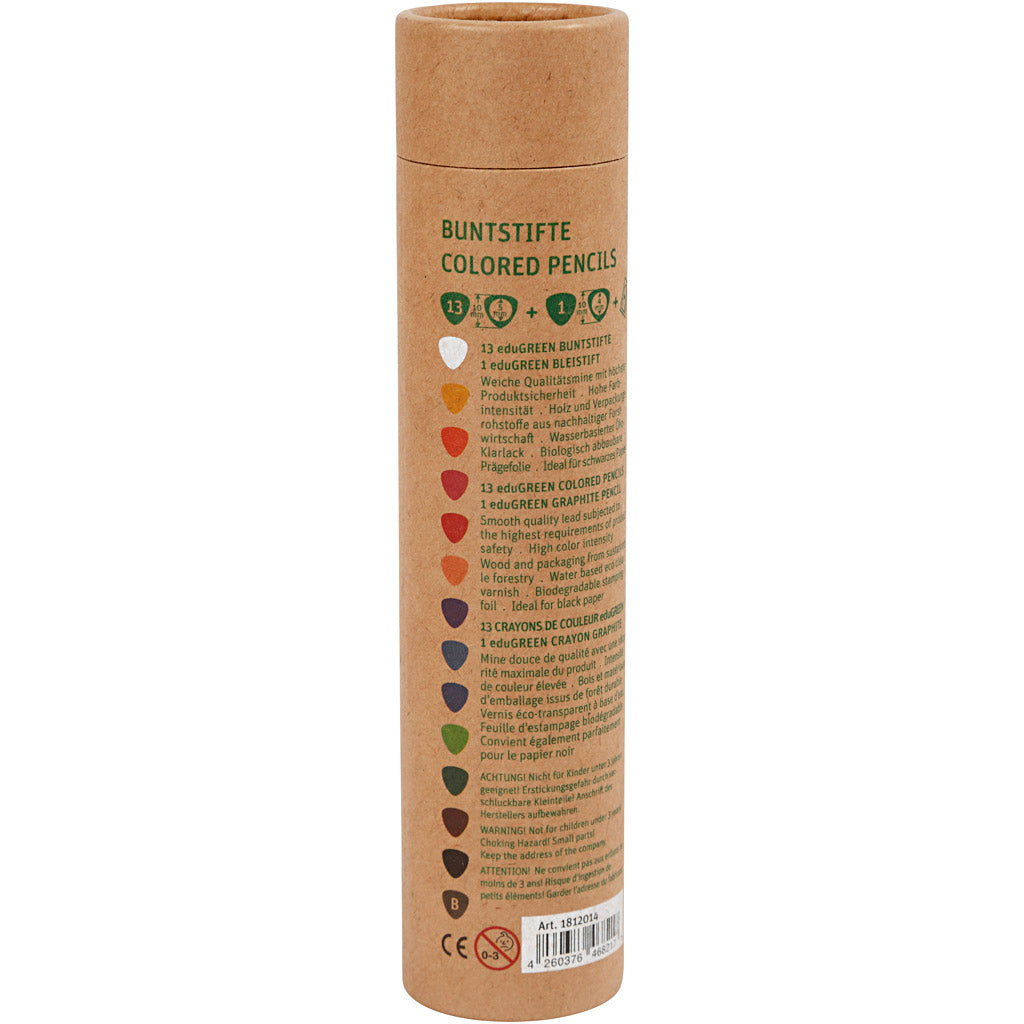 Matite Colorate Edugreen Jumbo, mina 5 mm, colori asst., 12 pz/ 1 conf. [HOB-408114]