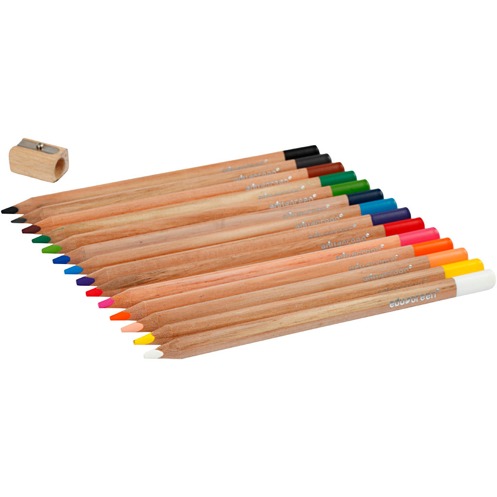 Matite Colorate Edugreen Jumbo, mina 5 mm, colori asst., 12 pz/ 1 conf. [HOB-408114]