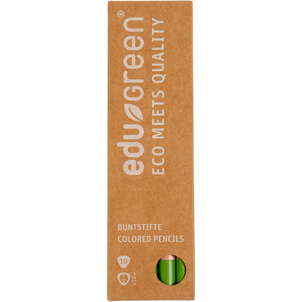 Matite Colorate Edugreen Jumbo, mina 5 mm, verde chiaro, 10 pz/ 1 conf. [HOB-408263]