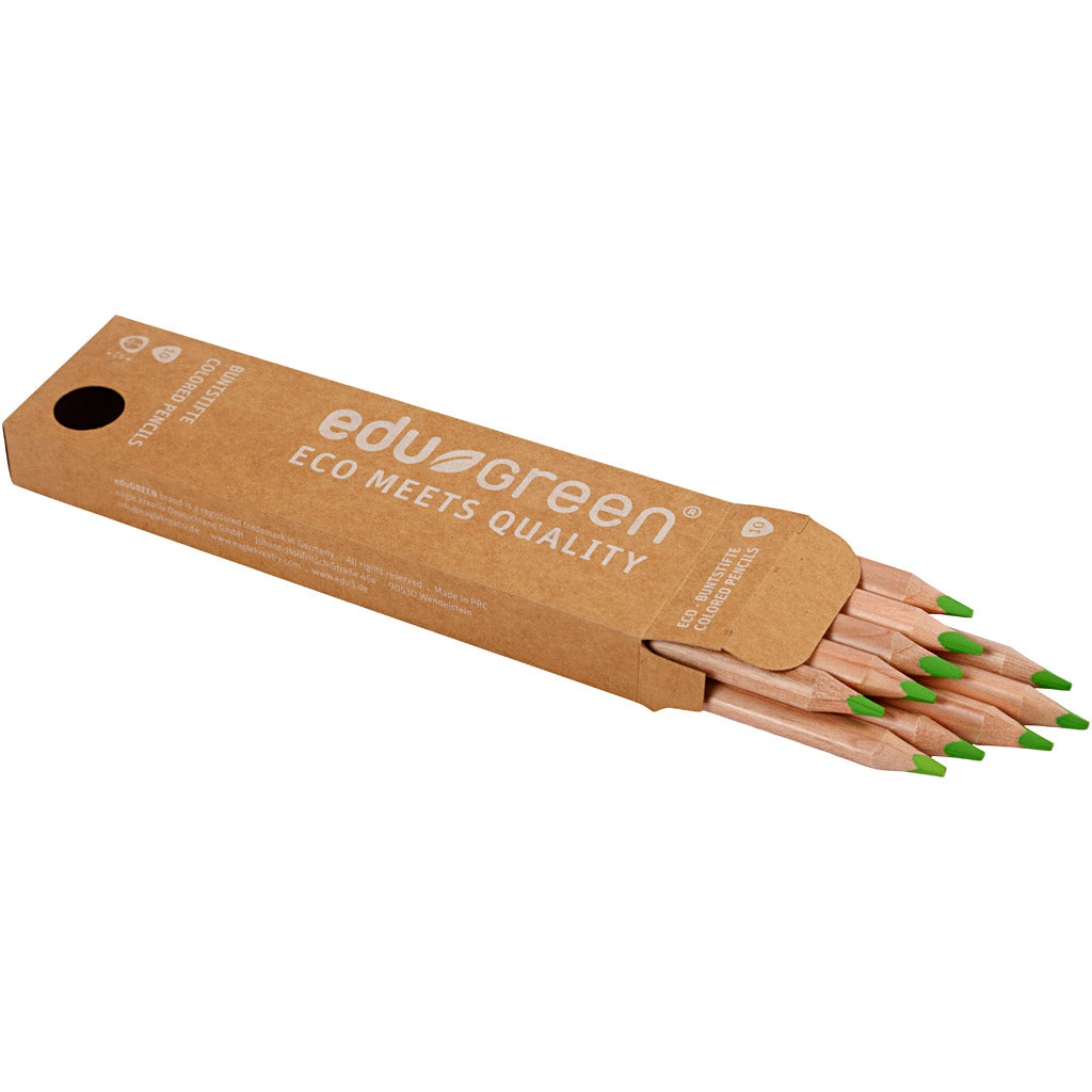 Matite Colorate Edugreen Jumbo, mina 5 mm, verde chiaro, 10 pz/ 1 conf. [HOB-408263]