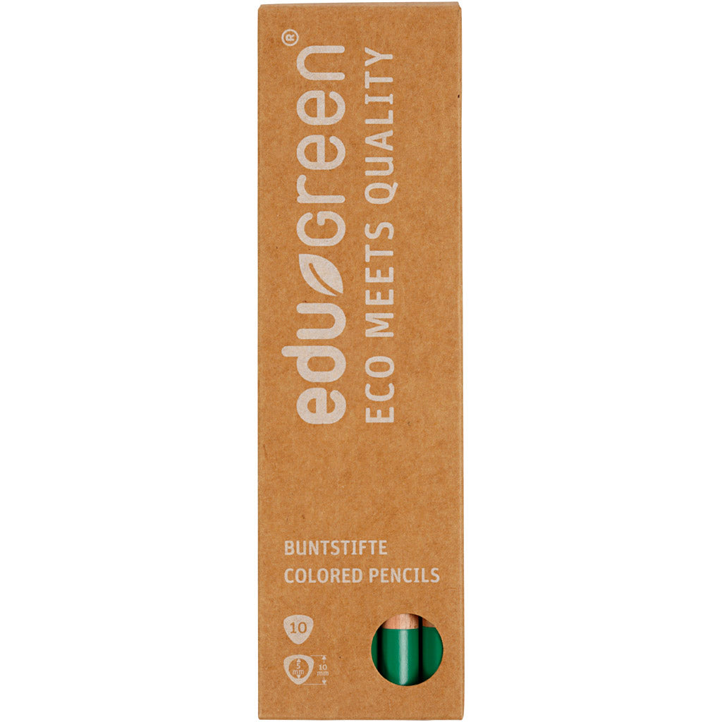 Matite Colorate Edugreen Jumbo, mina 5 mm, verde, 10 pz/ 1 conf. [HOB-408264]