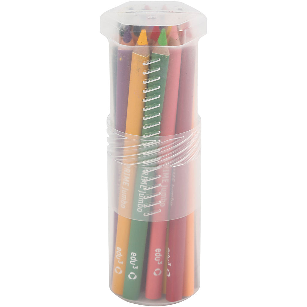 Matite Colorate edu jumbo, spess. 10 mm, mina 6,25 mm, colori asst., 18 pz/ 1 conf. [HOB-409018]