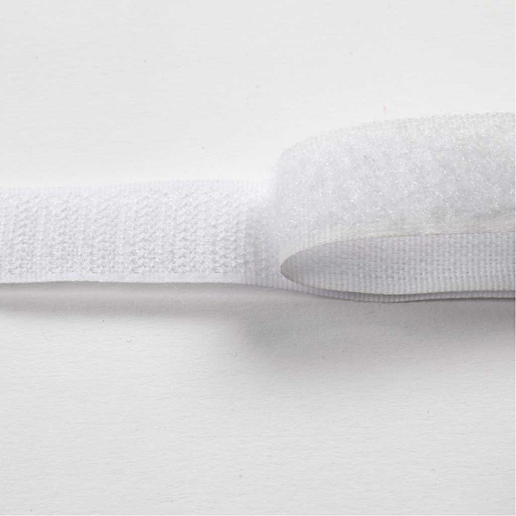 Velcro, L: 20 mm, bianco, 5 m/ 1 rot. [HOB-41024]