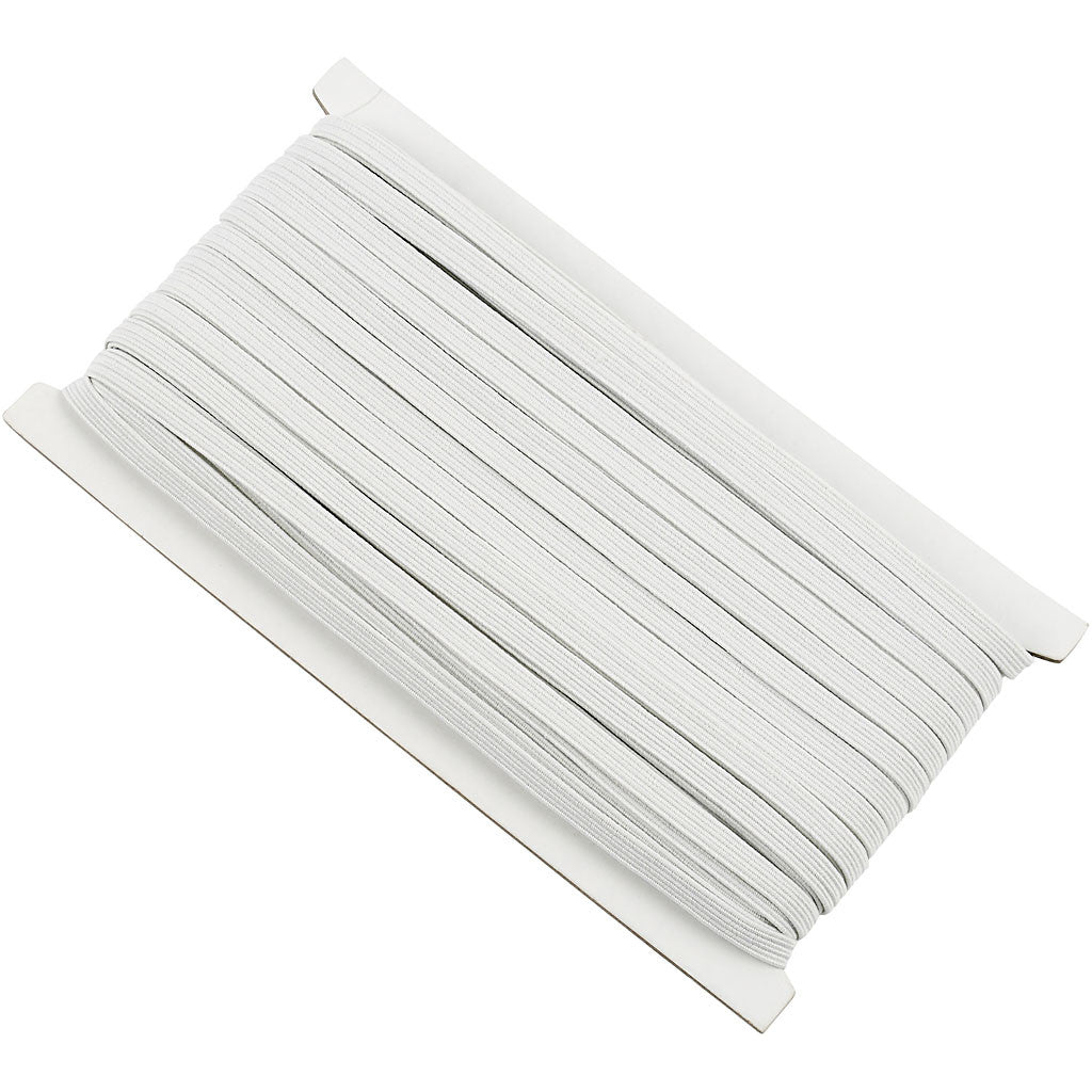 Corda elastica, L: 6 mm, bianco, 50 m/ 1 rot. [HOB-41042]
