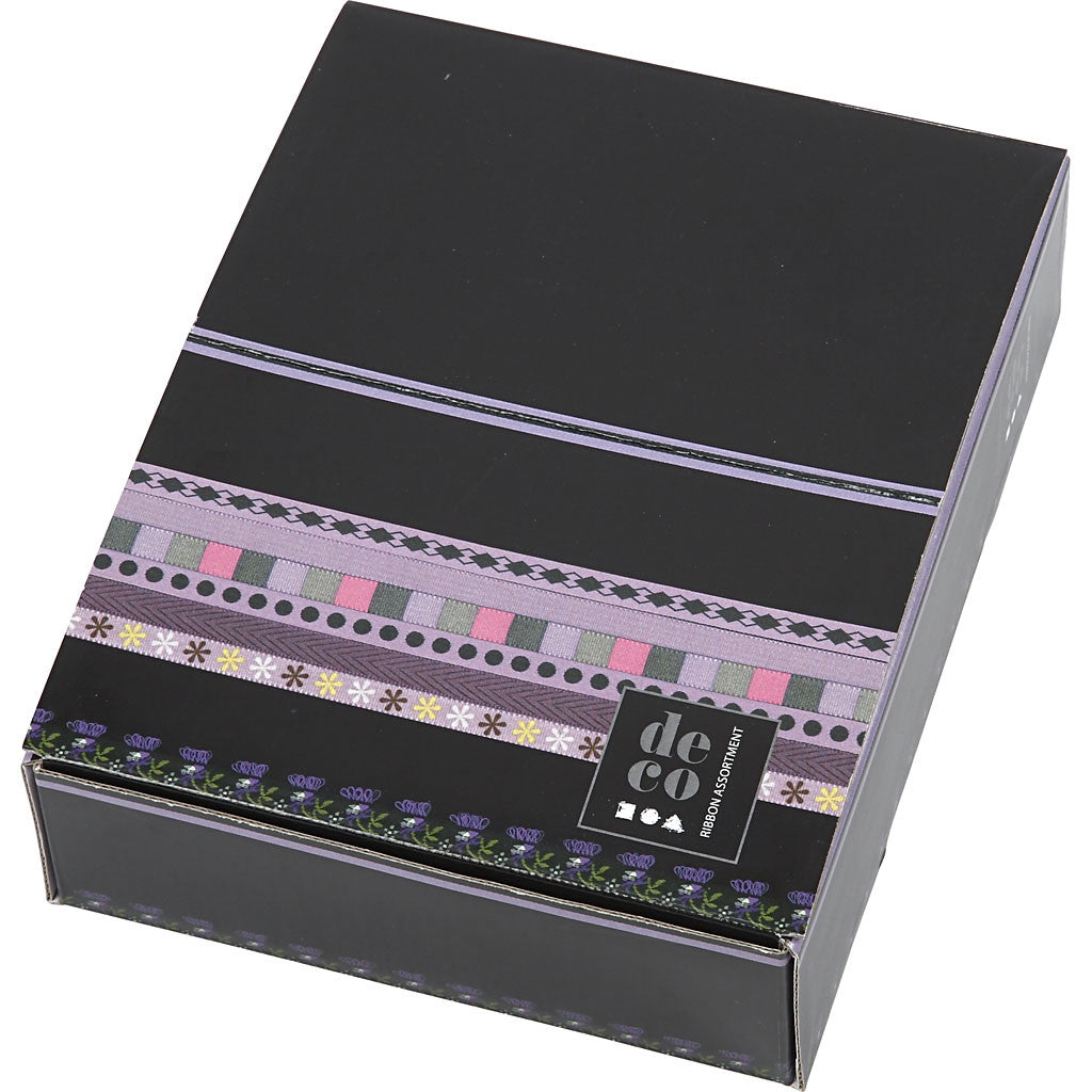 Nastro decorativo - assortimento, L: 10 mm, viola, 48x2 m/ 1 conf. [HOB-41051]