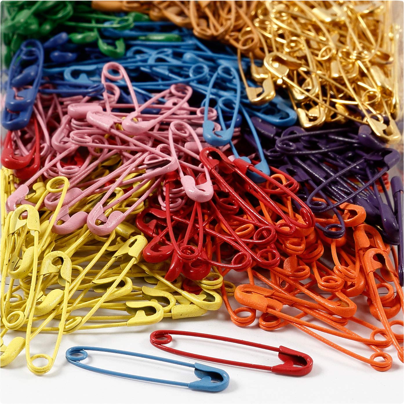 Safety Pins, L: 34 mm, thickness 0,8-1,00 mm, 10x100 pc