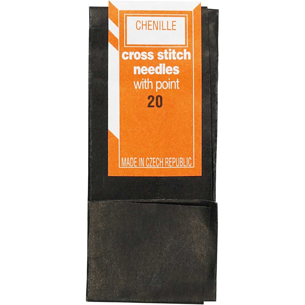 Aghi per il punto croce, dim. 20, L: 43 mm, con punta tagliente, 25 pz/ 1 conf. [HOB-41114]