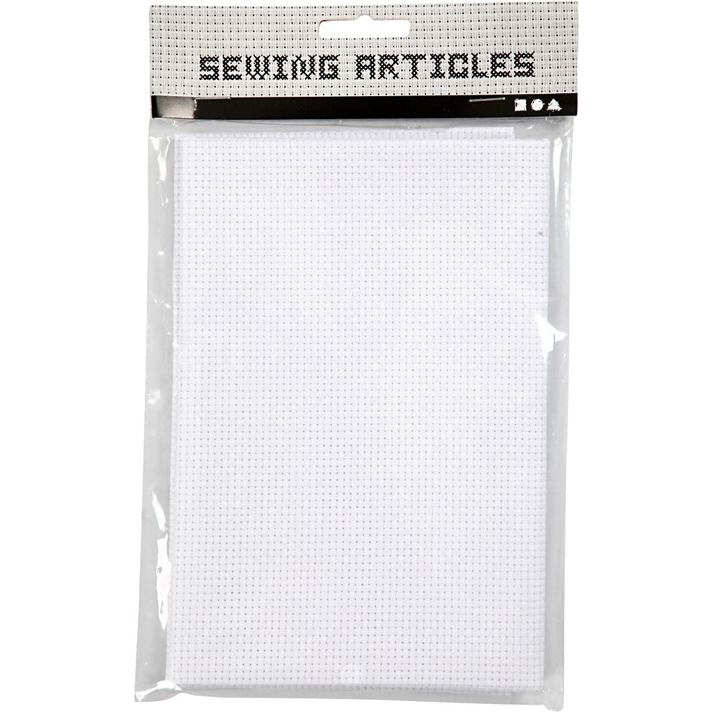 Tela Aida, misura 50x50 cm, 43 quadrati per 10 cm , bianco, 1 pz [HOB-412652]