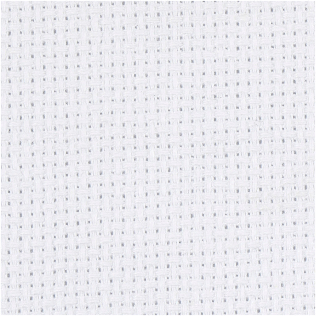 Stoffa Aida, L: 150 cm, 70 quadrati per 10 cm , bianco, 3 m/ 1 pz [HOB-412655]