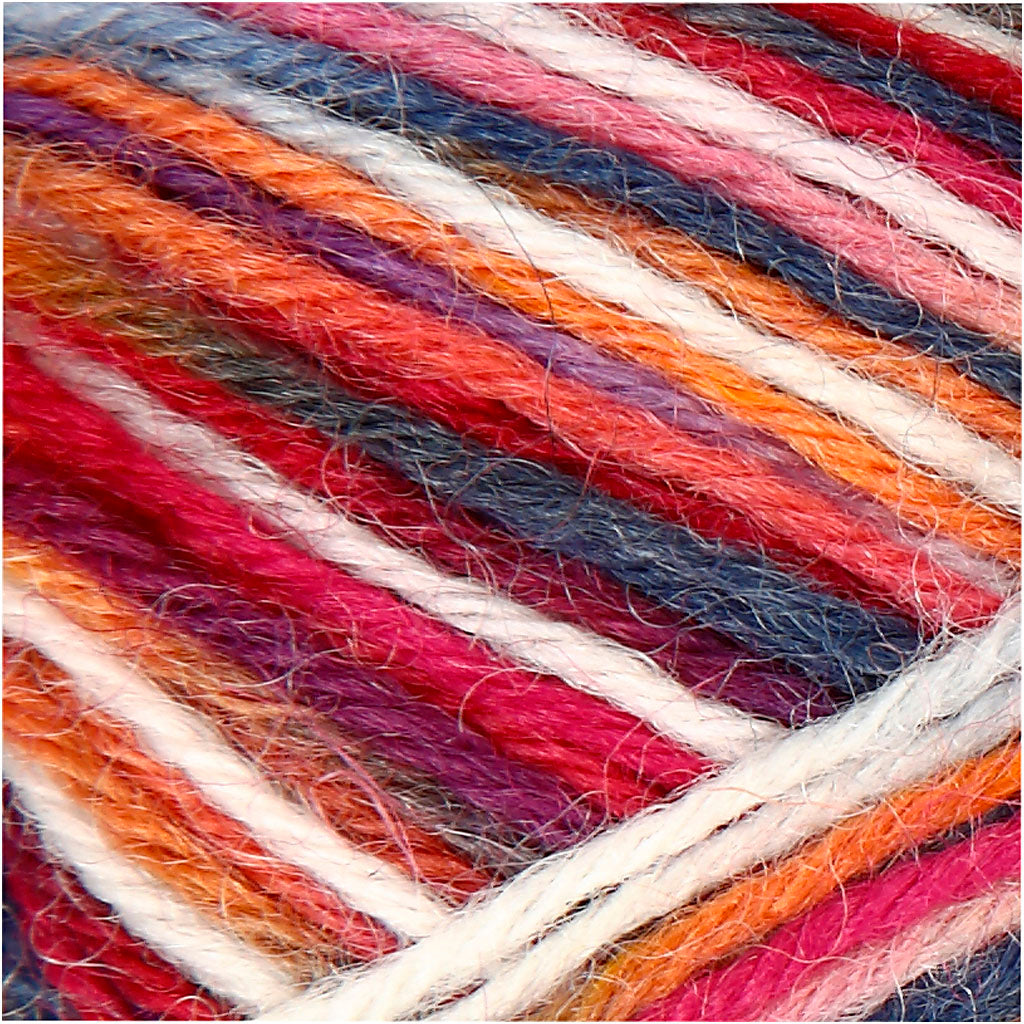 Lana per Calze, L: 200 M, armonia blu/rosso, 50 g/ 1 gom. [HOB-41320]