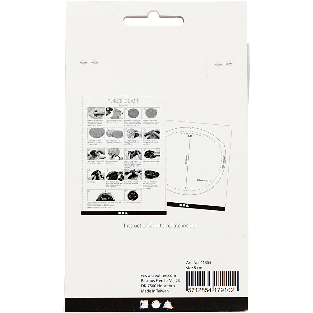 Kit chiusura per borsetta, misura 8 cm, ottone spazzolato, 1 pz [HOB-41355]