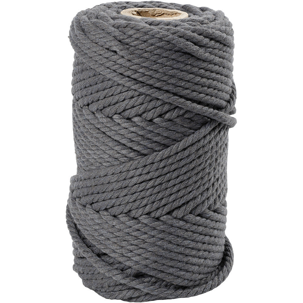 Corda per Macramé, L: 55 M, diam 4 mm, grigio, 330 g/ 1 rot. [HOB-414754]