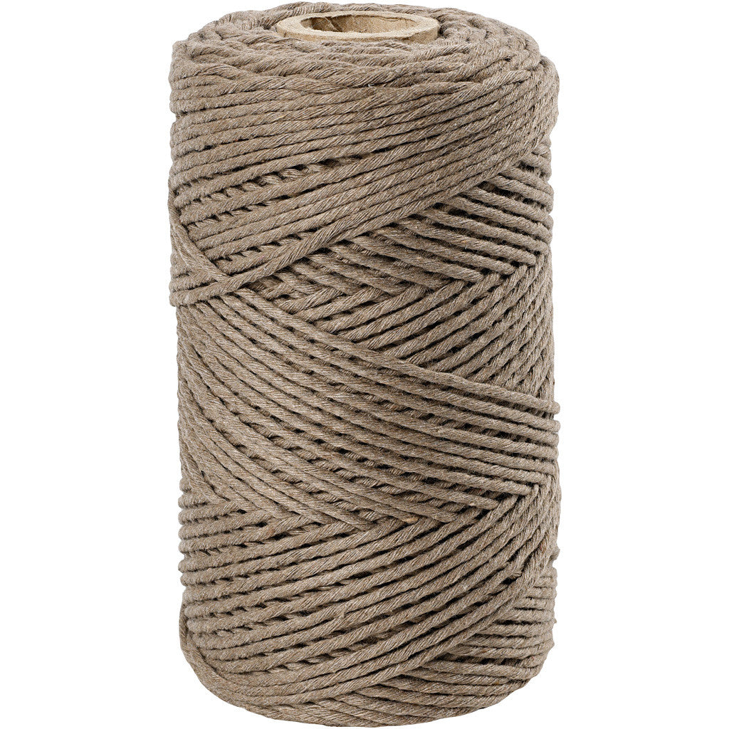 Corda per Macramé, L: 198 M, diam 2 mm, marrone chiaro, 330 g/ 1 rot. [HOB-414761]
