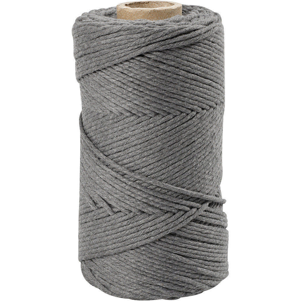 Corda per Macramé, L: 198 M, diam 2 mm, grigio, 330 g/ 1 rot. [HOB-414764]