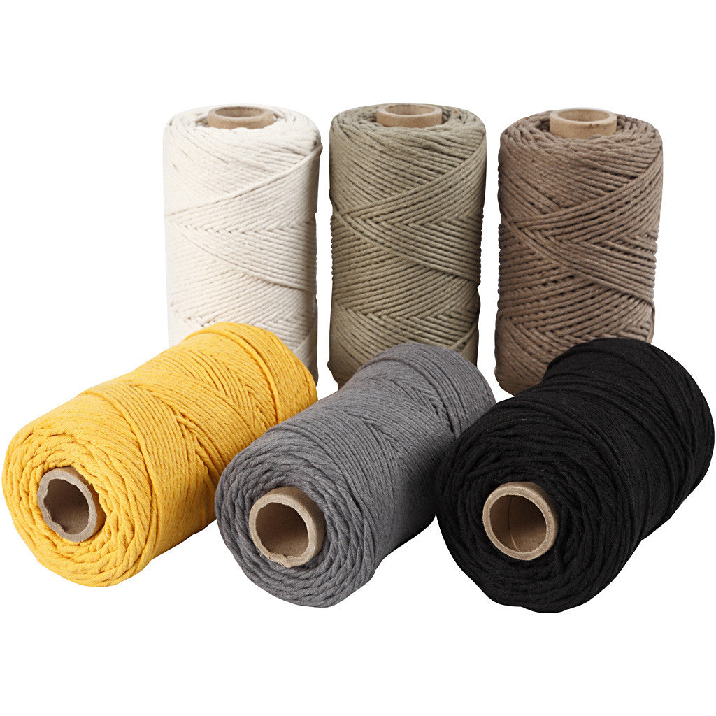 Corda per Macramé, L: 198 M, diam 2 mm, colori asst., 6x330 g/ 1 conf. [HOB-414766]
