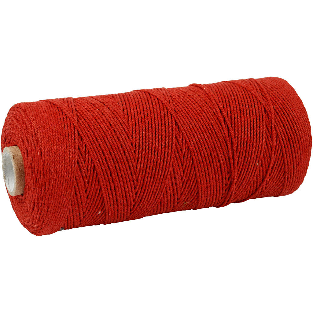 Corda in poliestere, L: 315 M, spess. 1 mm, Qualità sottile 12/12, rosso, 220 g/ 1 gom. [HOB-41506]