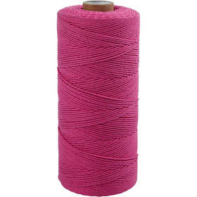 Corda in poliestere, L: 315 M, spess. 1 mm, Qualità sottile 12/12, rosa, 220 g/ 1 gom. [HOB-41508]