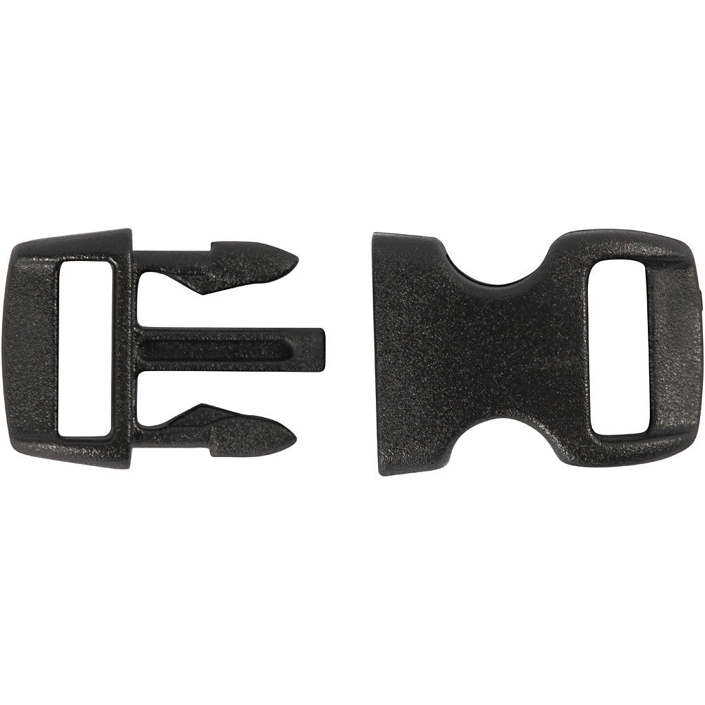 Click Clasp, L: 29 mm, L: 15 mm, misura buco 3x11 mm, nero, 4 pz/ 1 conf. [HOB-41617]