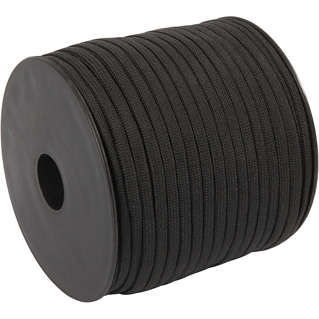 Corda di Nylon, L: 5 mm, nero, 50 m/ 1 rot. [HOB-41653]