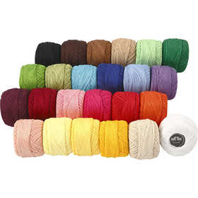 Filo di Cotone Mercerizzato, colori asst., 24x20 g/ 1 conf. [HOB-42125]