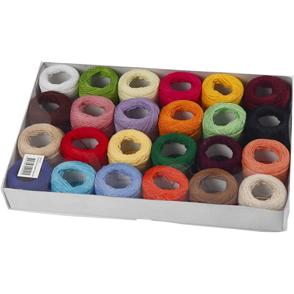 Filo di Cotone Mercerizzato, colori asst., 24x20 g/ 1 conf. [HOB-42125]
