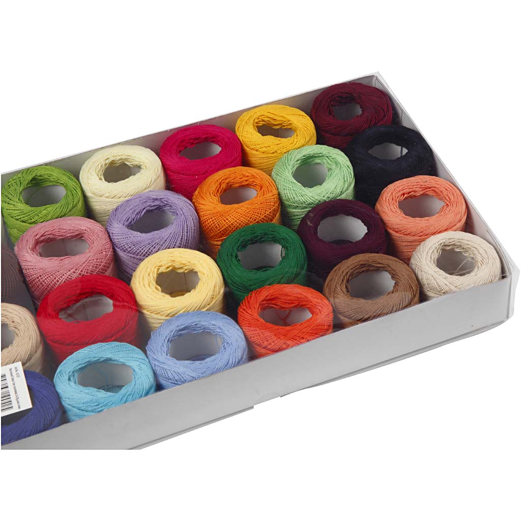 Filo di Cotone Mercerizzato, colori asst., 24x20 g/ 1 conf. [HOB-42125]