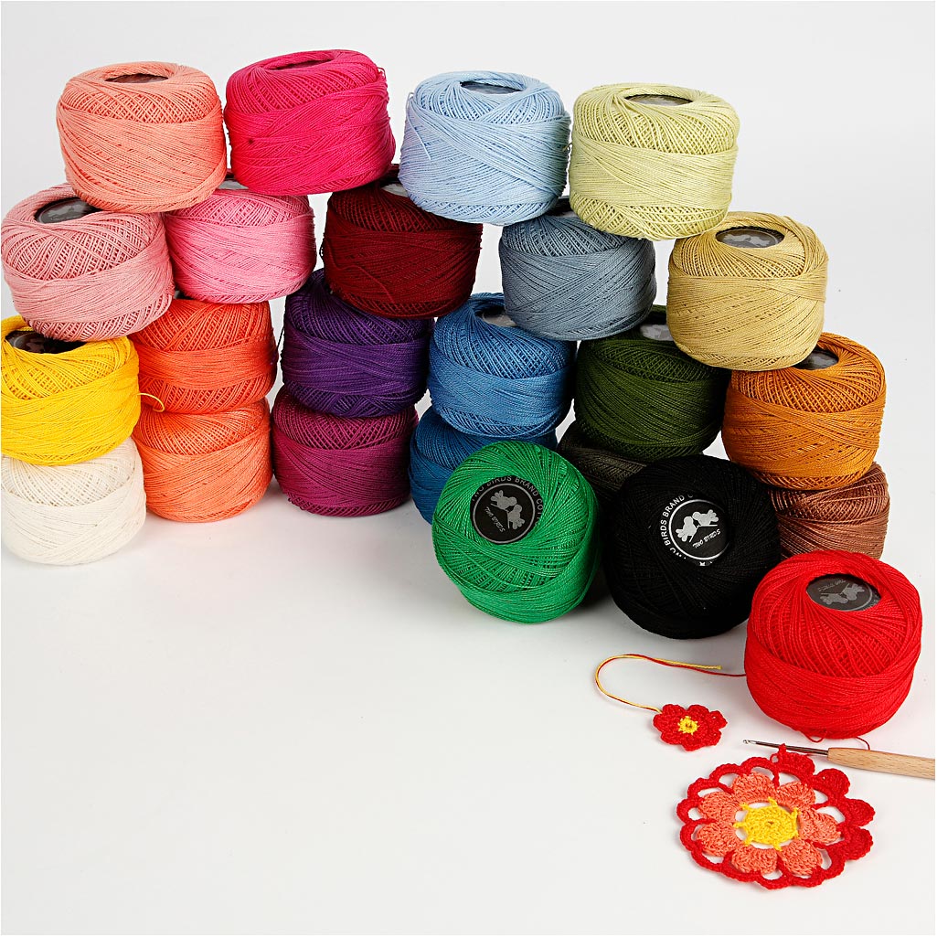 Filo di Cotone Mercerizzato, colori asst., 24x20 g/ 1 conf. [HOB-42125]