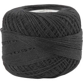 Filo di Cotone Mercerizzato, nero, 20 g/ 1 gom. [HOB-42127]