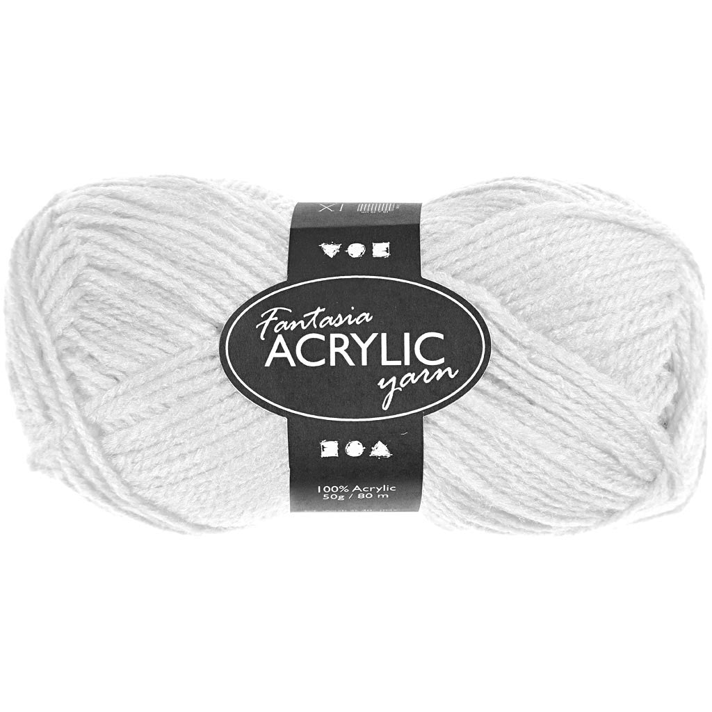Filo acrilico Fantasia, L: 80 M, bianco, 50 g/ 1 gom. [HOB-421710]