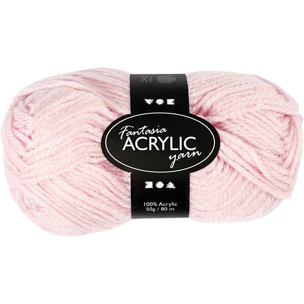 Fantasia Acrylic Yarn, L: 80 M, light red, 50 g/ 1 ball