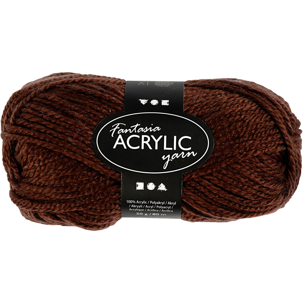Filo acrilico Fantasia, L: 80 M, marrone, 50 g/ 1 gom. [HOB-421806]