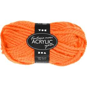 Filo Acrilico Fantasia, L: 35 M, Maxi, neon orange, 50 g/ 1 gom. [HOB-421860]