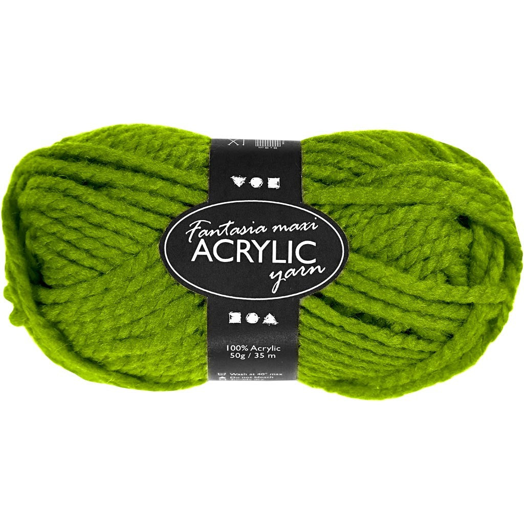 Filo Acrilico Fantasia, L: 35 M, Maxi, verde, 50 g/ 1 gom. [HOB-421865]