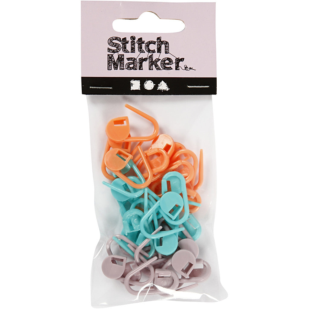 Stitch Marker, L: 22 mm, azzurro, 30 pz/ 1 conf. [HOB-42207]