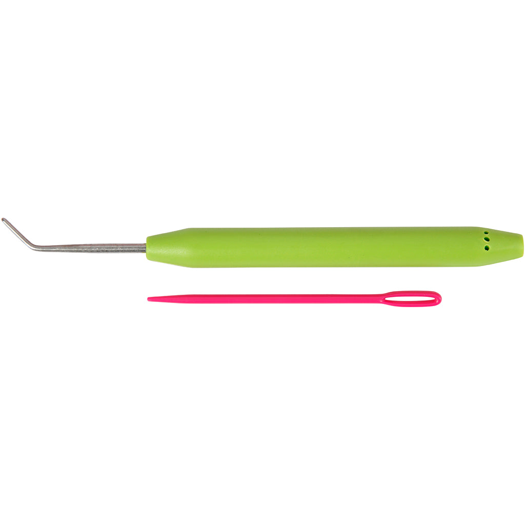 Yarn needle and hook, 2 pc