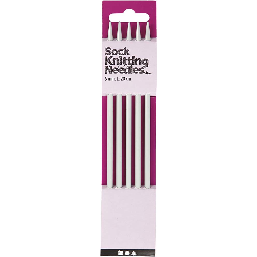 Ferri da calza, L: 20 cm, misura 5 mm, 1 set [HOB-42243]