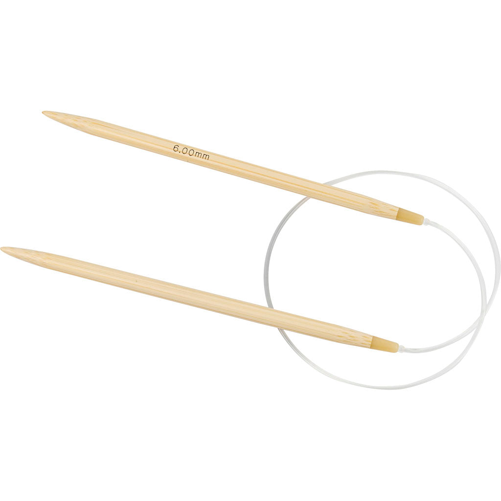 Circular Knitting Needle, L: 60 cm, size 6 mm