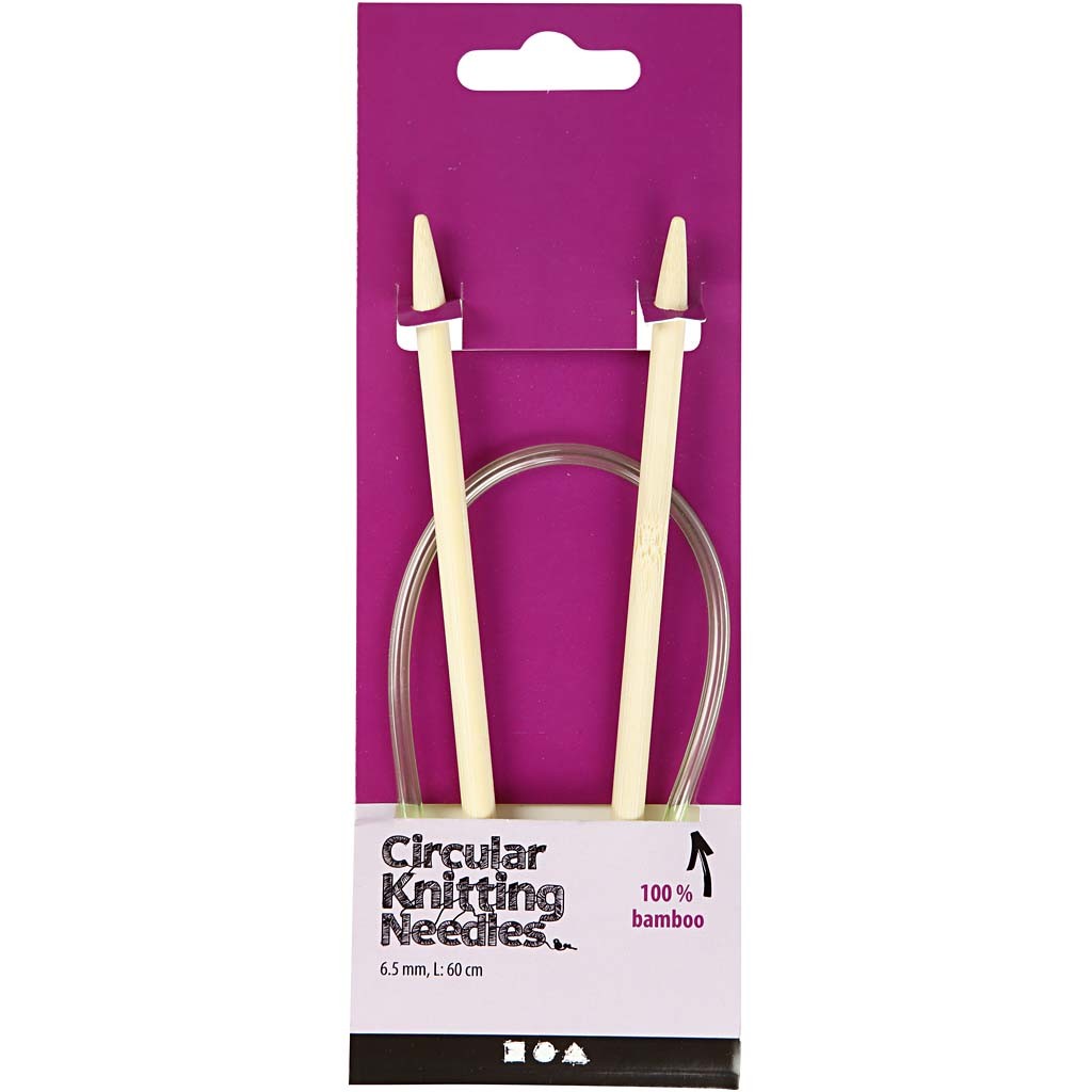 Ferri da maglia circolari, L: 60 cm, misura 6,5 mm, 1 pz [HOB-42276]