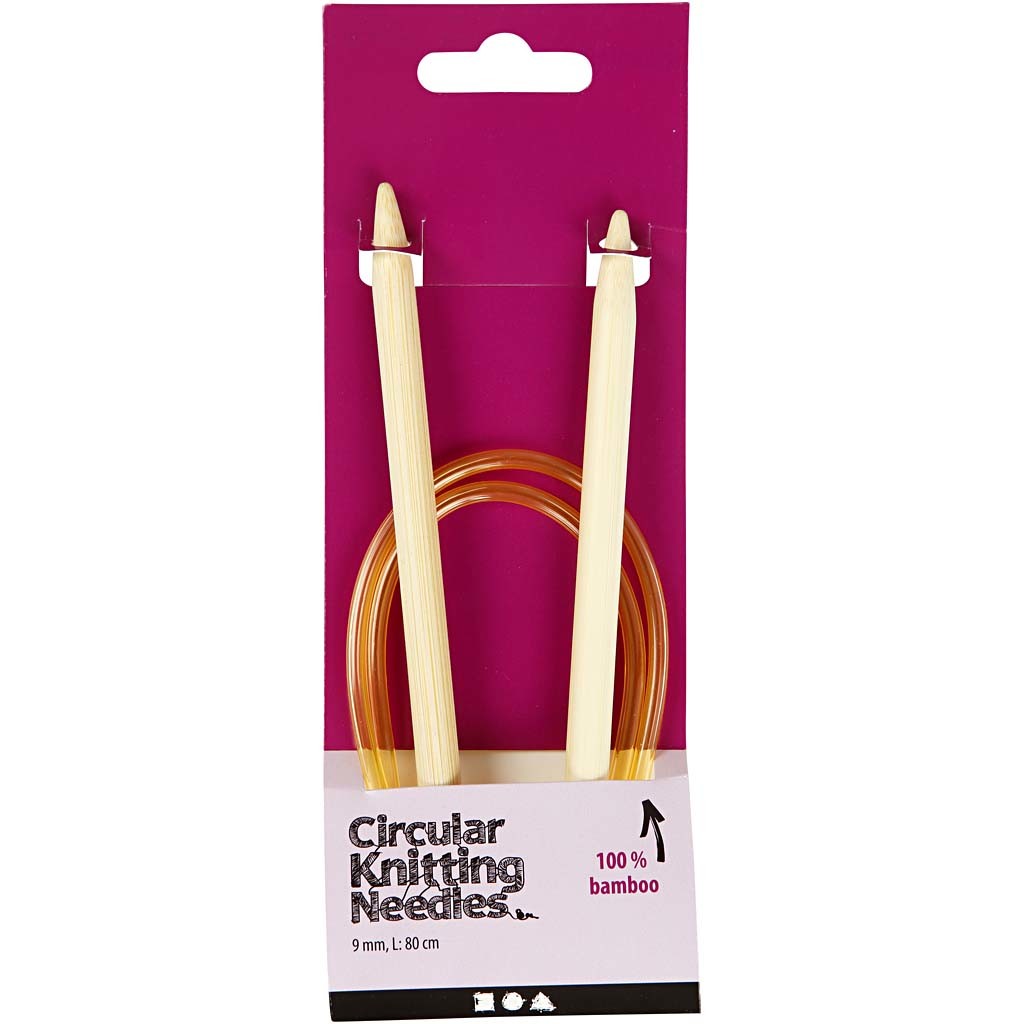 Ferri da maglia circolari, L: 80 cm, misura 9 mm, 1 pz [HOB-42279]