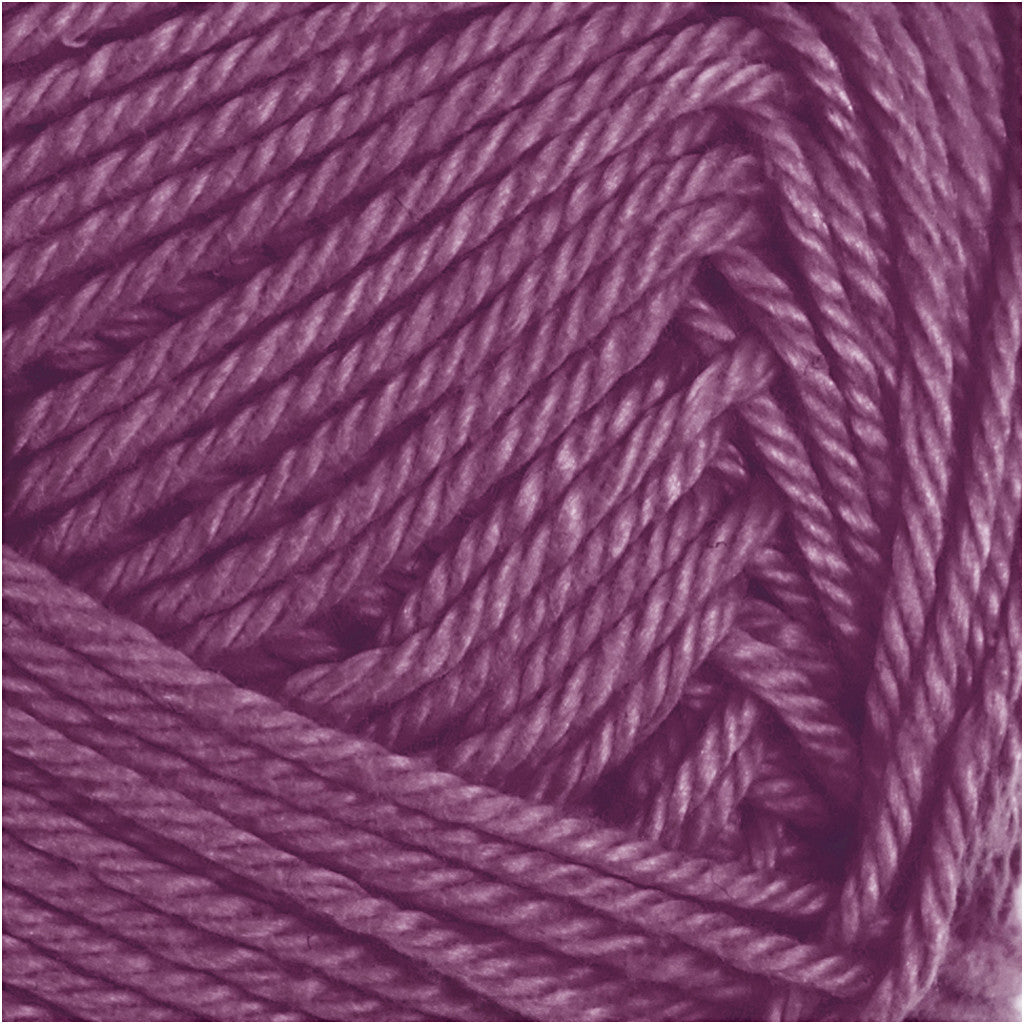 Filato di cotone, dim. 8/4, L: 170 M, usando ago 3-3,5, prugna, 50 g/ 1 gom. [HOB-431250]