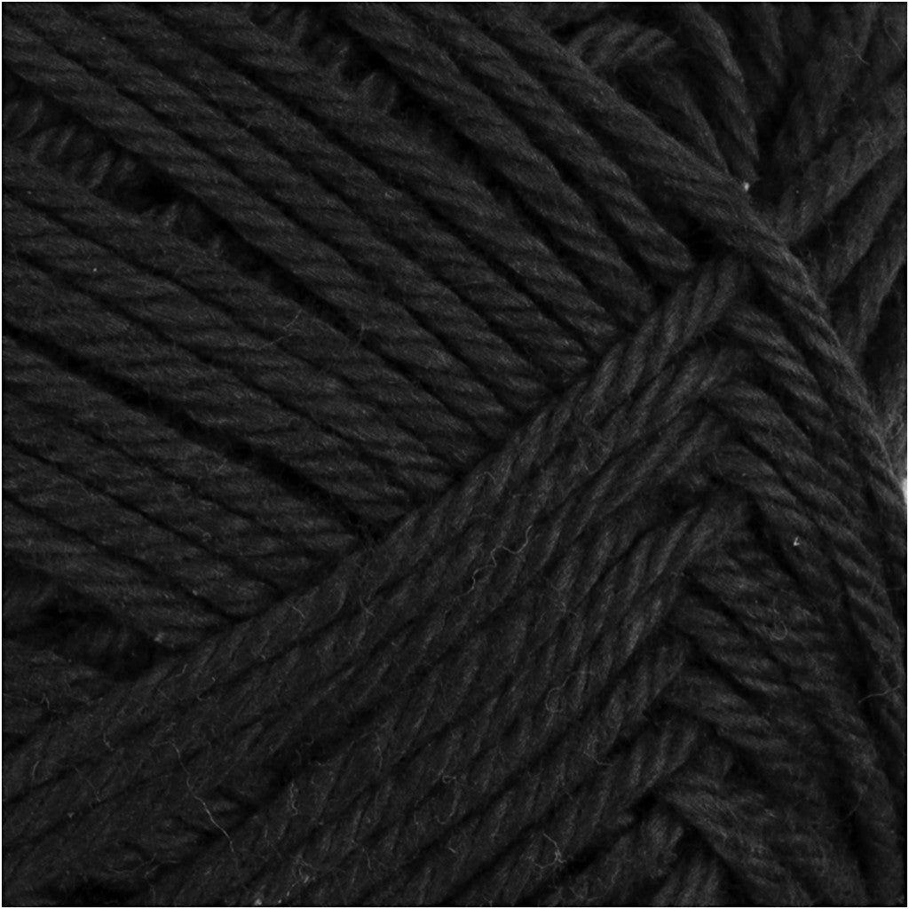 Filato di cotone, dim. 8/4, L: 170 M, usando ago 3-3,5, nero, 50 g/ 1 gom. [HOB-431310]