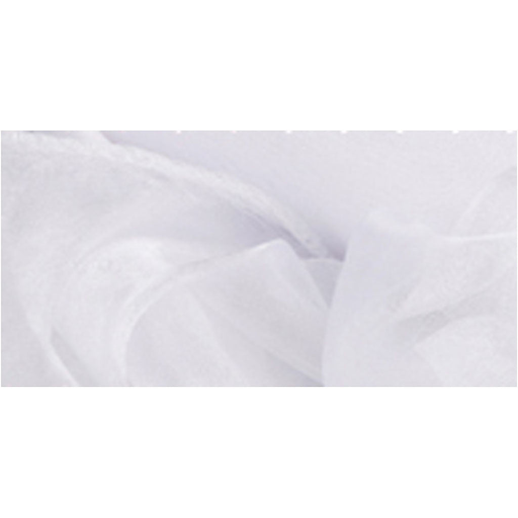 Tessuto organza, L: 50 cm, bianco, 10 m/ 1 rot. [HOB-44669]