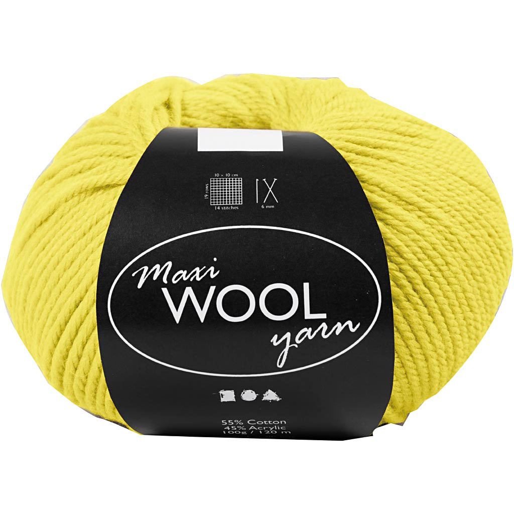 Filato, L: 125 M, giallo, 100 g/ 1 gom. [HOB-447402]