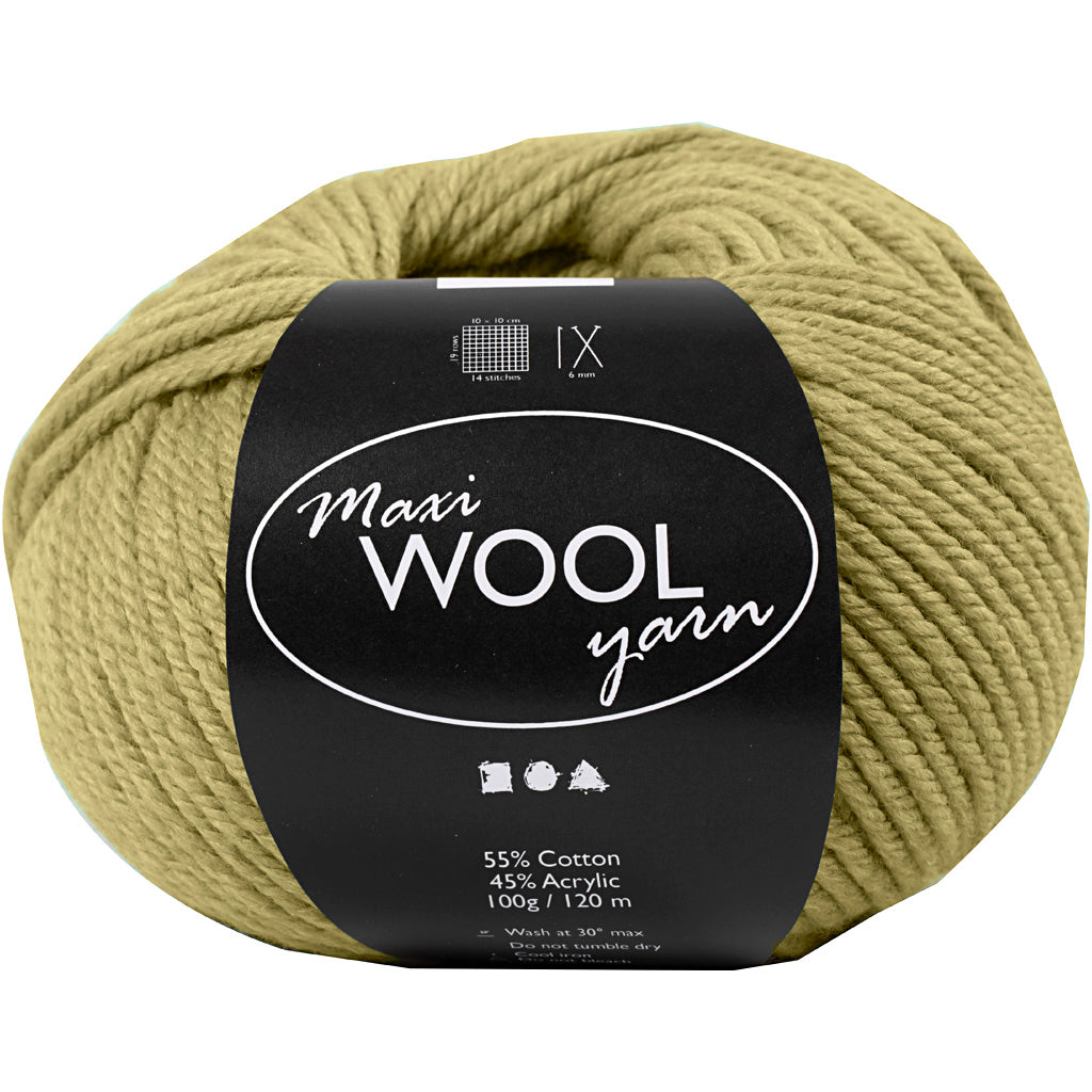 Wool Yarn, L: 125 M, light green, 100 g/ 1 ball
