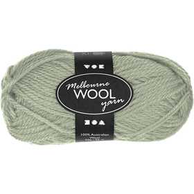 Filato di lana Melbourne, L: 92 M, verde chiaro, 50 g/ 1 gom. [HOB-44786]