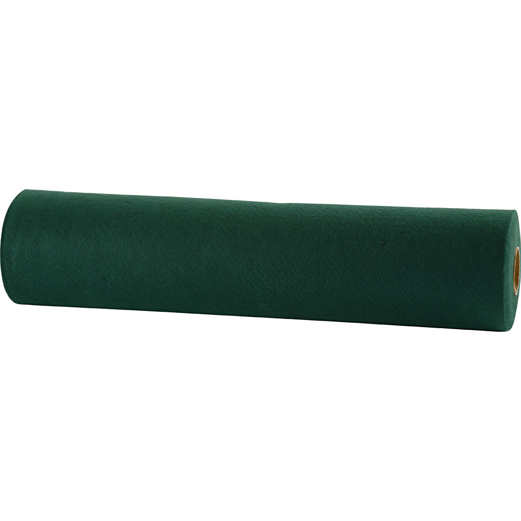 Feltro artigianale, L: 45 cm, spess. 1,5-2 mm, 180-200 g, verde scuro, 5 m/ 1 rot. [HOB-45028]