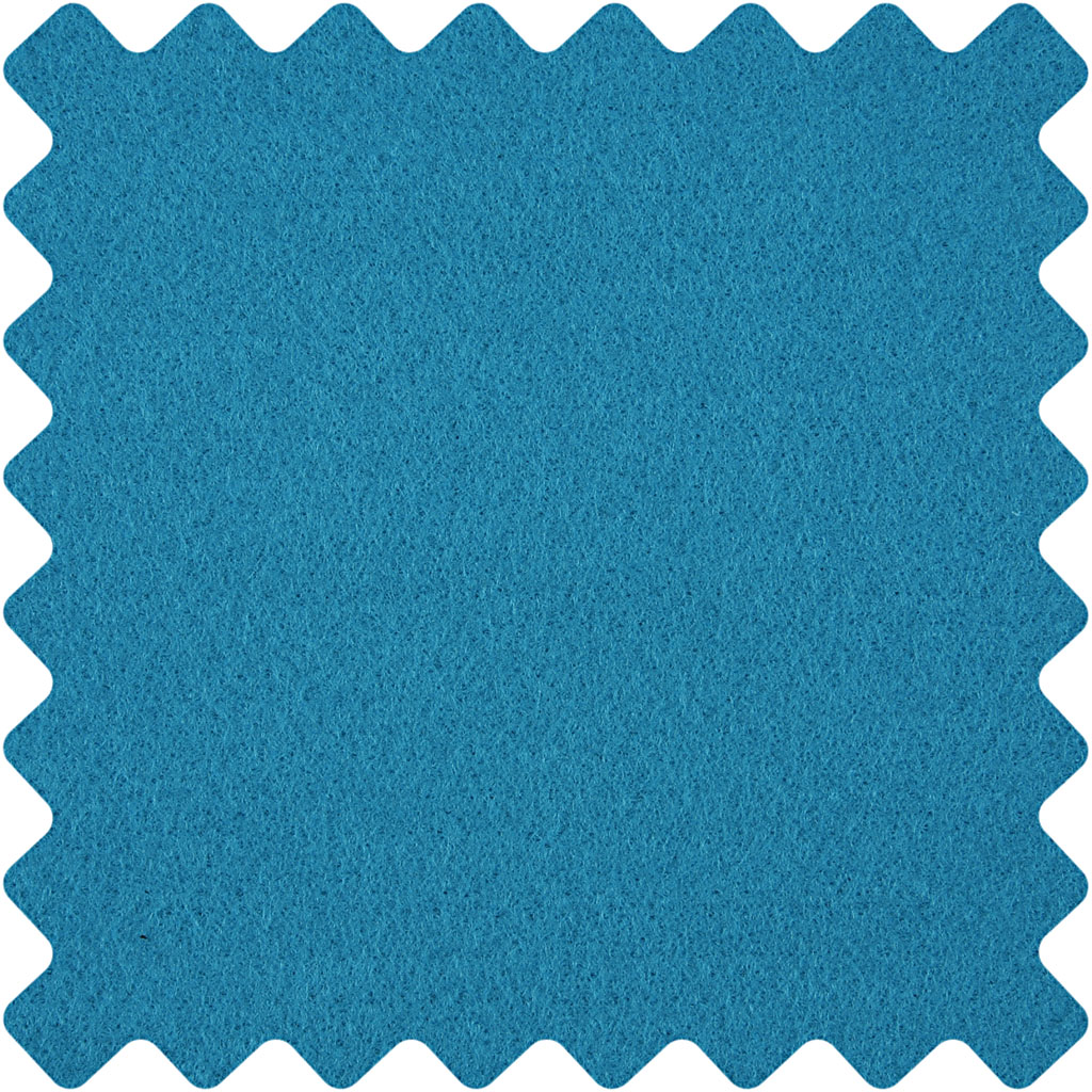 Feltro artigianale, L: 45 cm, spess. 1,5-2 mm, 180-200 g, turchese, 5 m/ 1 rot. [HOB-45041]
